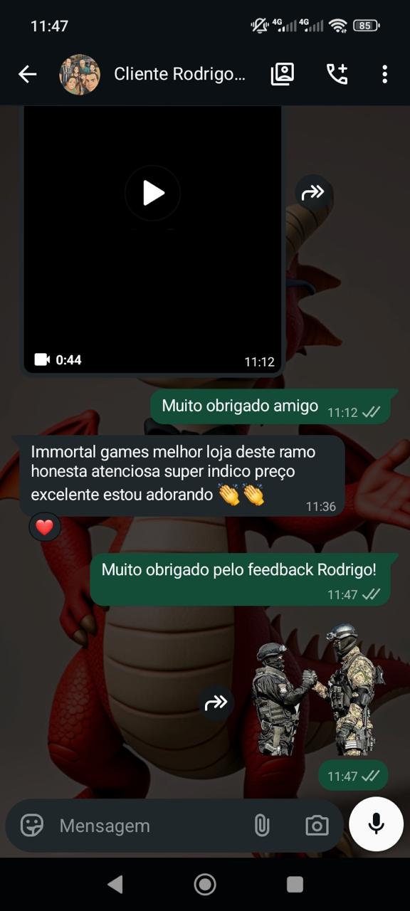 Feedback de cliente da Immortal Games