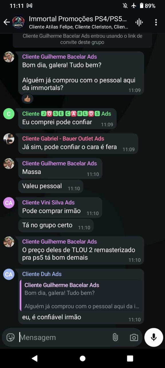 Feedback de cliente da Immortal Games