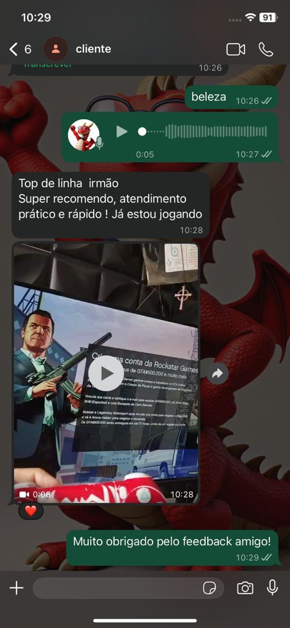 Feedback de cliente da Immortal Games