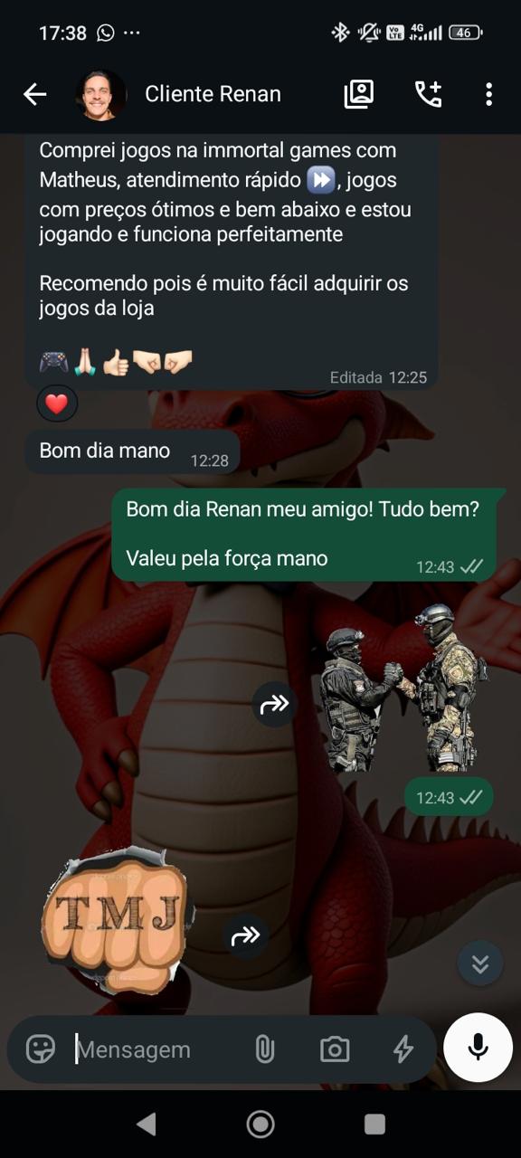 Feedback de cliente da Immortal Games
