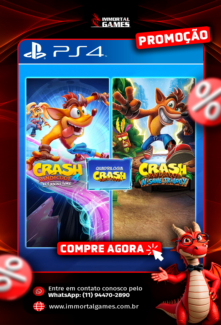 Crash Bandicoot - Pacote Quadrilogia PS4 & PS5 DIGITAL