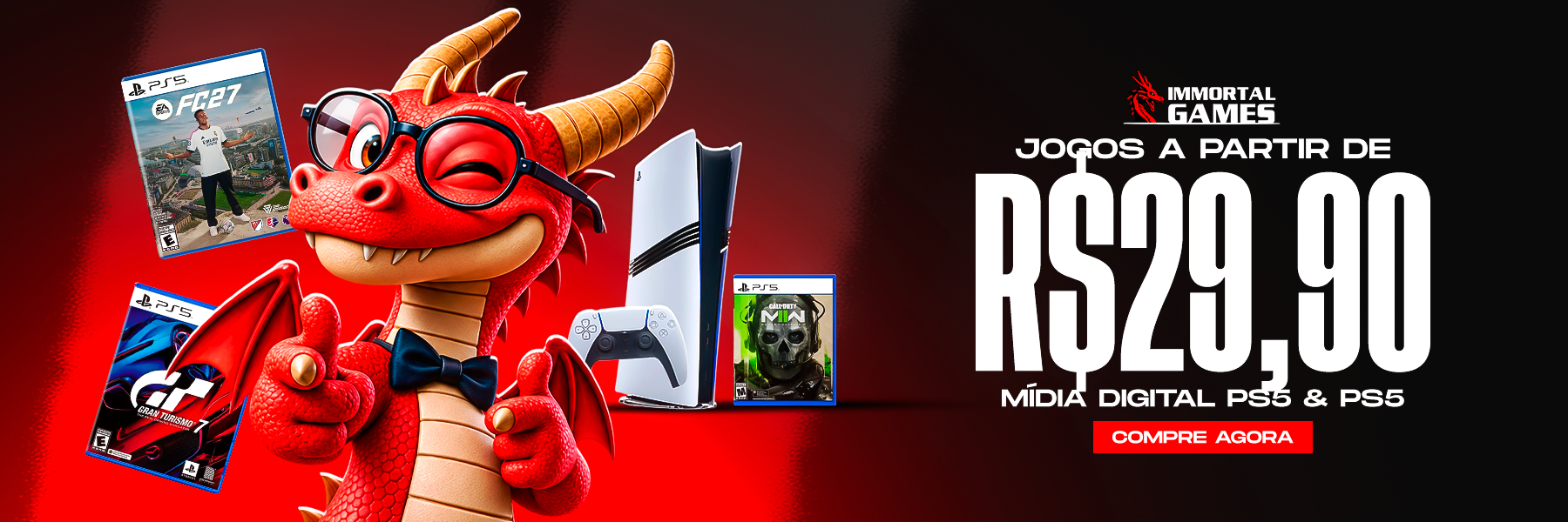 Jogos a partir de R$ 29,90 na Immortal Games