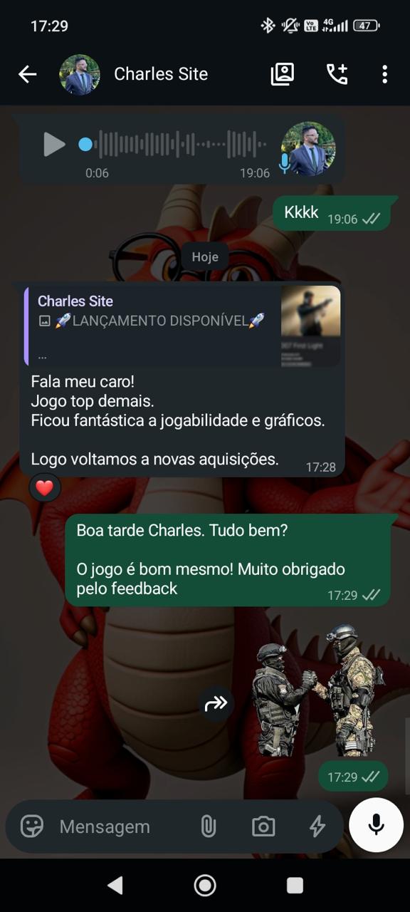 Feedback de cliente da Immortal Games